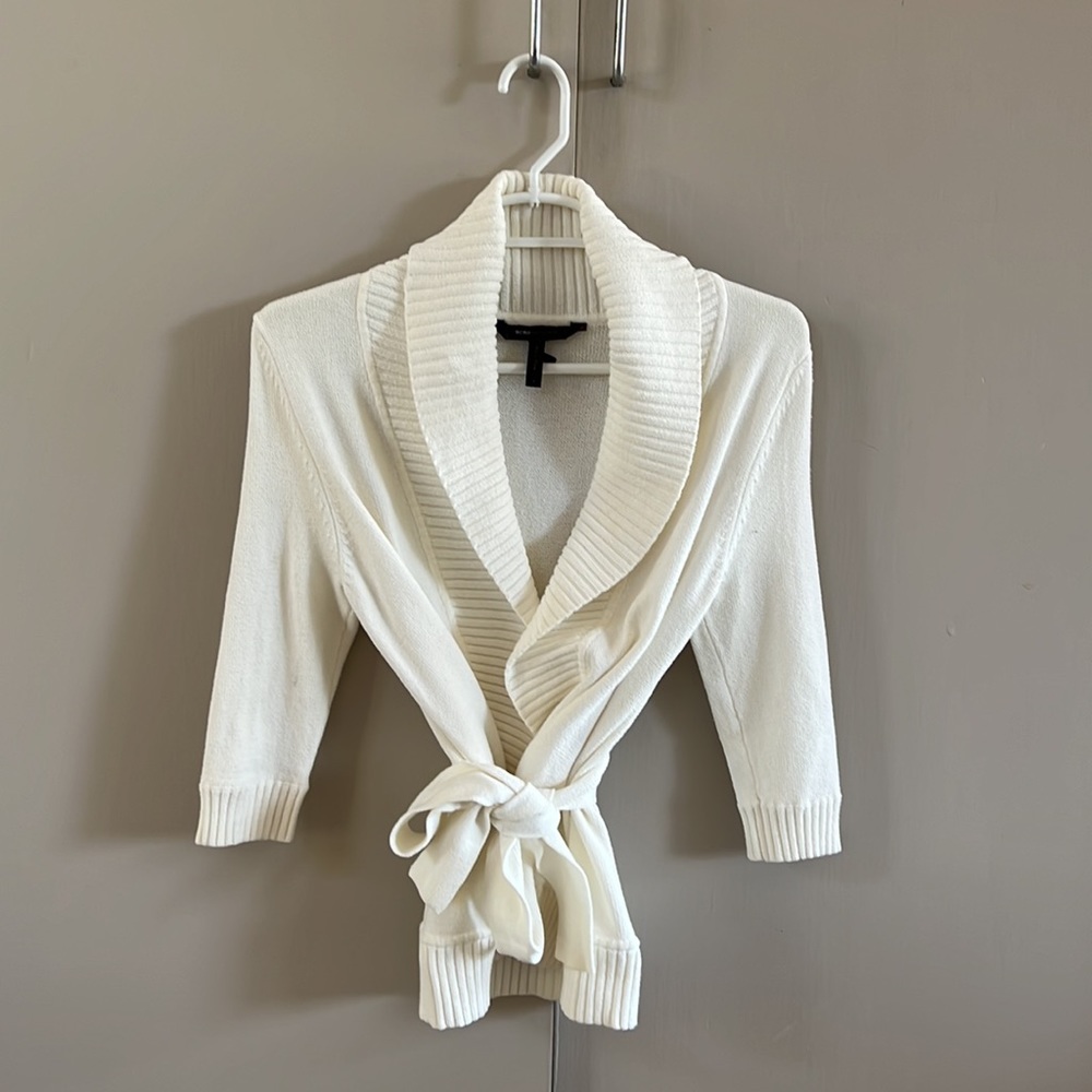 BCBG MAXAZARIA  Shawl Collar Wrap Cardigan Sweater - Small